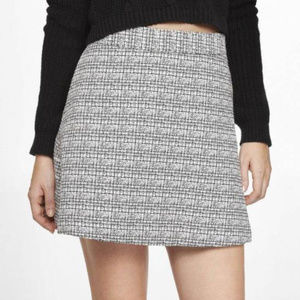 HIGH WAIST TEXTURED TWEED A LINE SKIRT